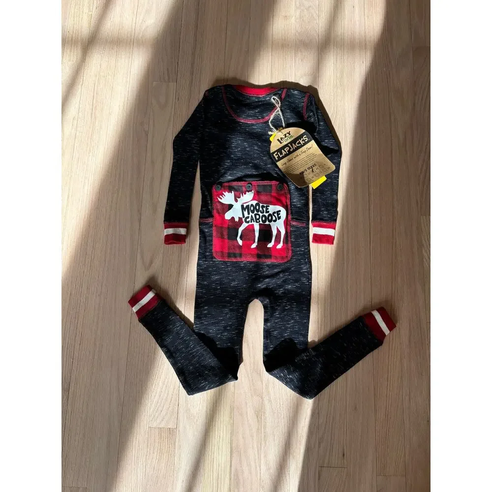 NWT Lazy One Flapjacks Long Johns With a Trap Door 4T